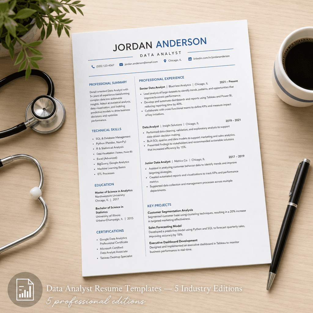Data Analyst Resume Templates — 5 Industries