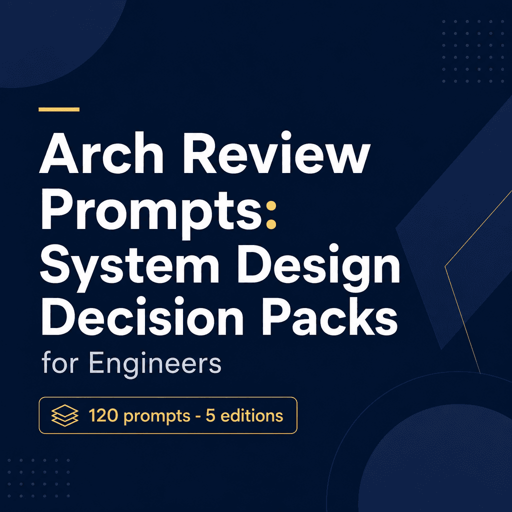 Arch Review Prompts: System Design Decision Packs for Engineers