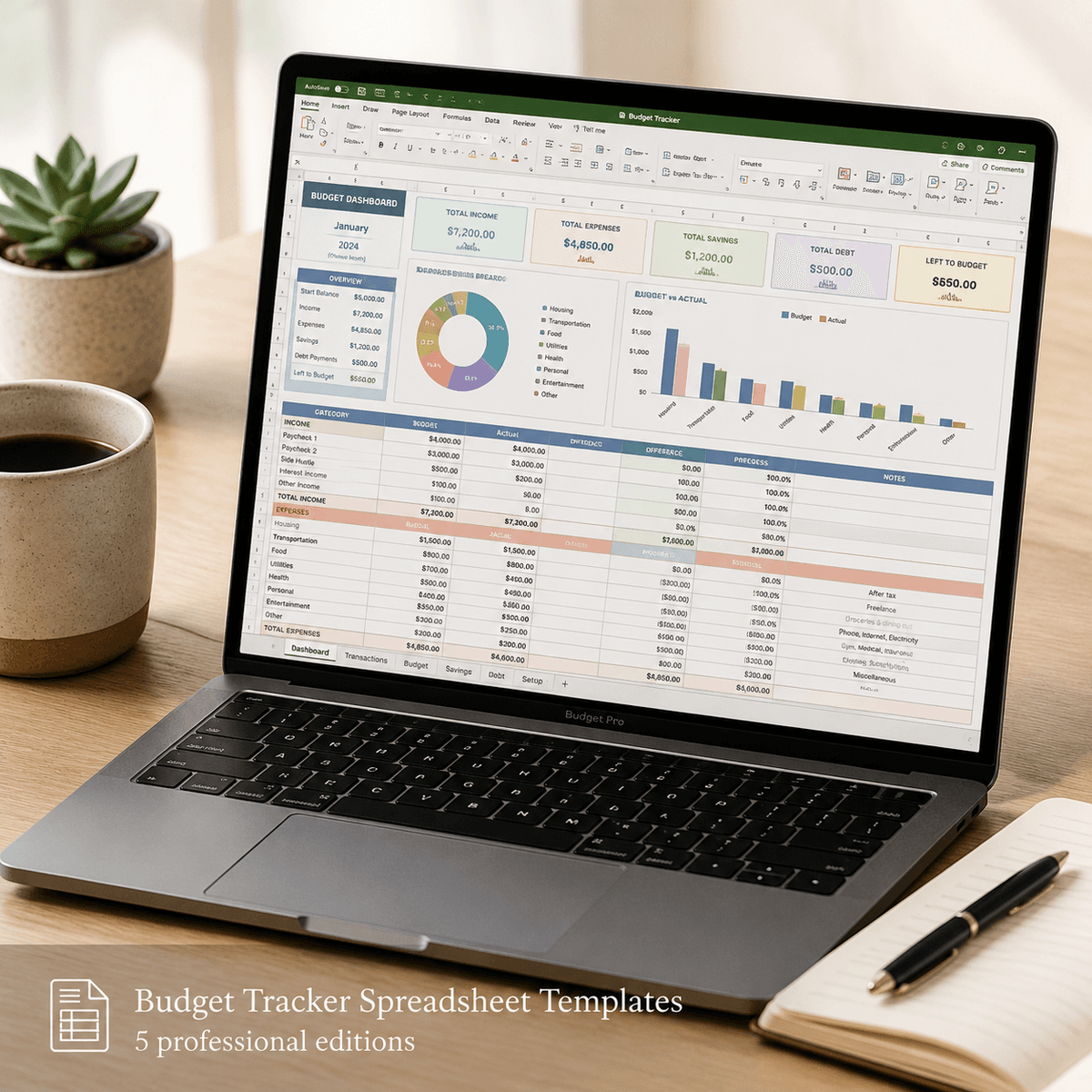 5 Beautiful Budget Tracker Spreadsheets | Ready to Use