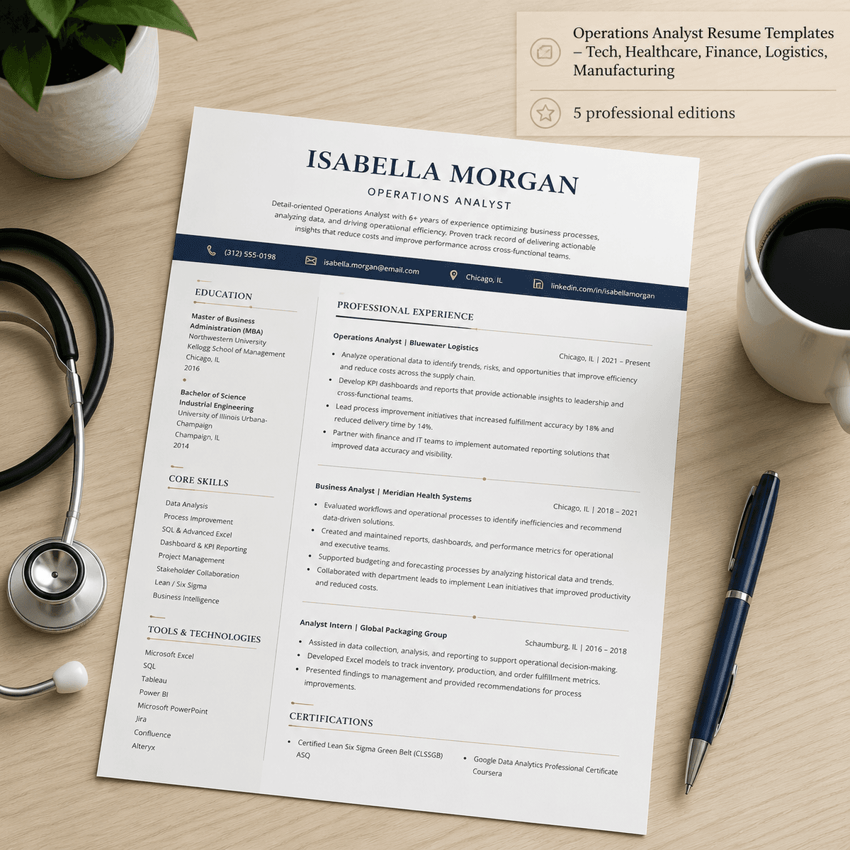 Operations Analyst Resume Templates — 5 Industries