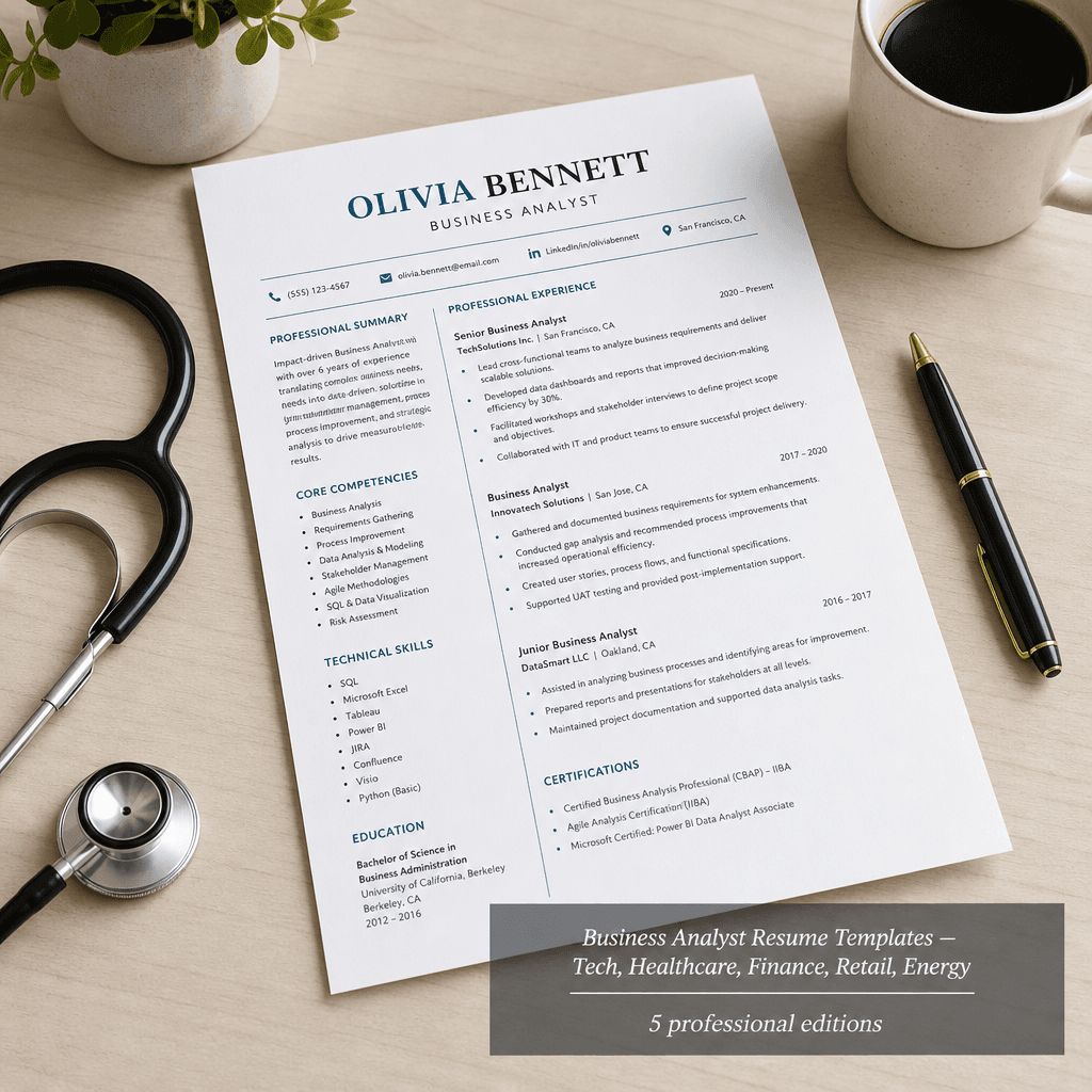 Business Analyst Resume Templates — 5 Industries